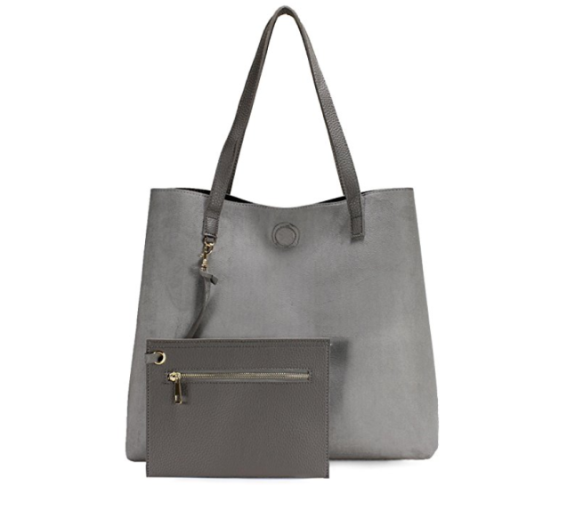 Grey Reversible Tote Bag